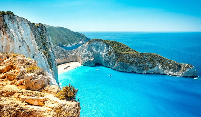 Navagio cove in Greece